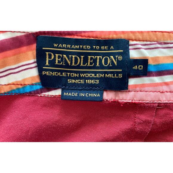 Pendleton Men's Size 40 Red Cotton Nylon Blend Classic Swim Board Shorts - Picture 3 of 5
